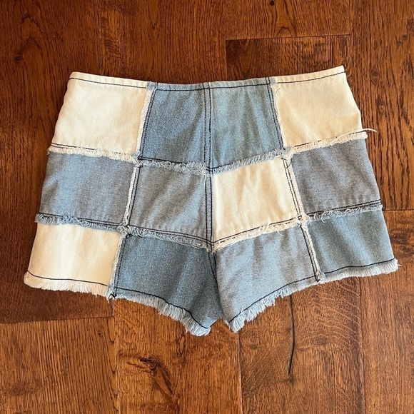 Urban Outfitters BDG Jean Shorts Women 25 Denim Patchwork Justine Boho Bohemian - Picture 4 of 10